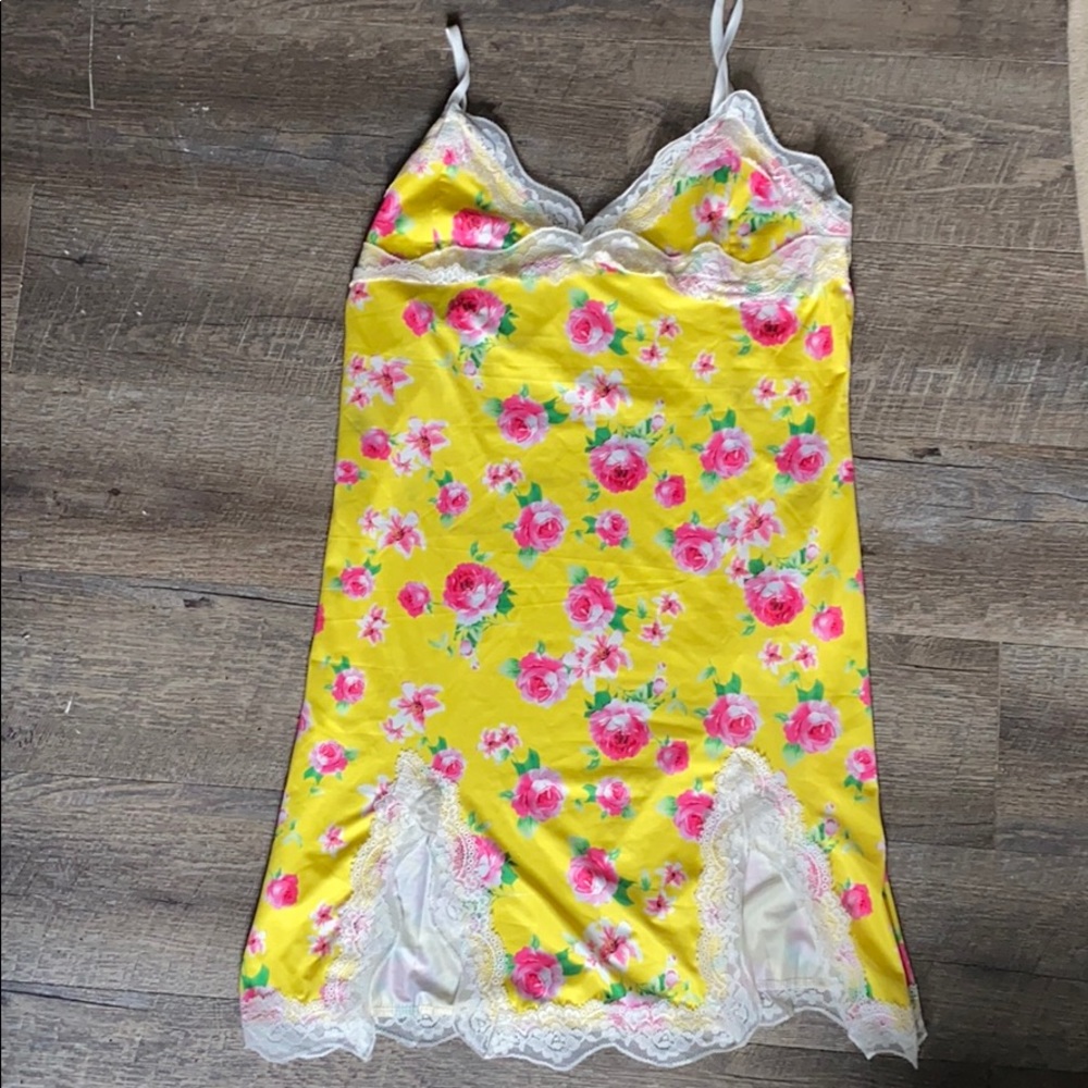 Lacy yellow silk sundress